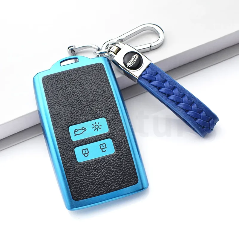 Auto Schlüssel Fall Abdeckung Shell Für Dacia Sandero Karte Leder TPU Für Renault Koleos Captur Megane Clio Scenic Talisman Arkana Fob