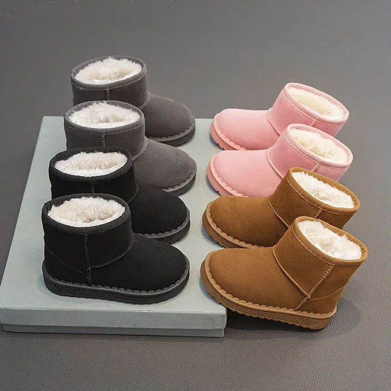 2025, Kinder-Schneestiefel, Freizeit, dickes Fell, Plattform, Winter, Kinder, kurzer Stiefel, Slip-on, Unisex, prägnanter Stil, für Jungen und Mädchen, Kinderschuhe