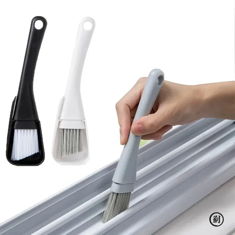 Fensterrillen-Reinigungsbürste, Fensterschlitz-Reiniger für Tür, Boden, Lücke, Tastaturbürste + Kehrschaufel, 2-in-1-Haushaltsreinigungswerkzeug-Set