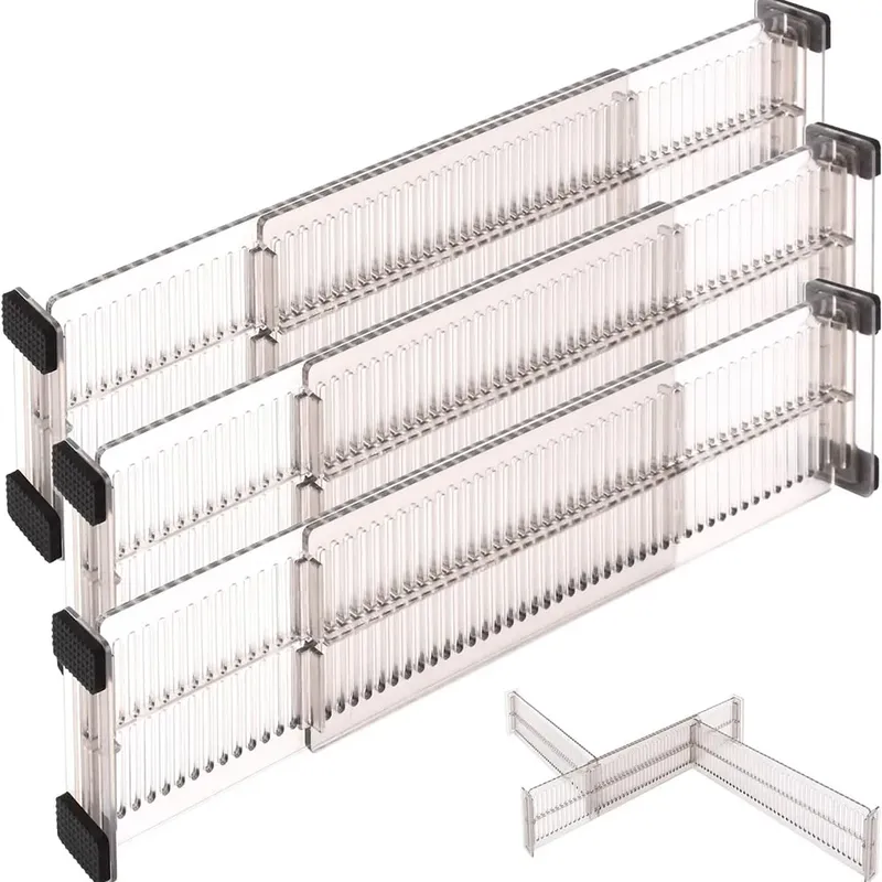 Erweiterbare Schubladenteiler 10,8–20 Zoll, verstellbare Schubladenteiler-Organizer für Schubladentrenner, Kommoden-Schubladen-Organizer