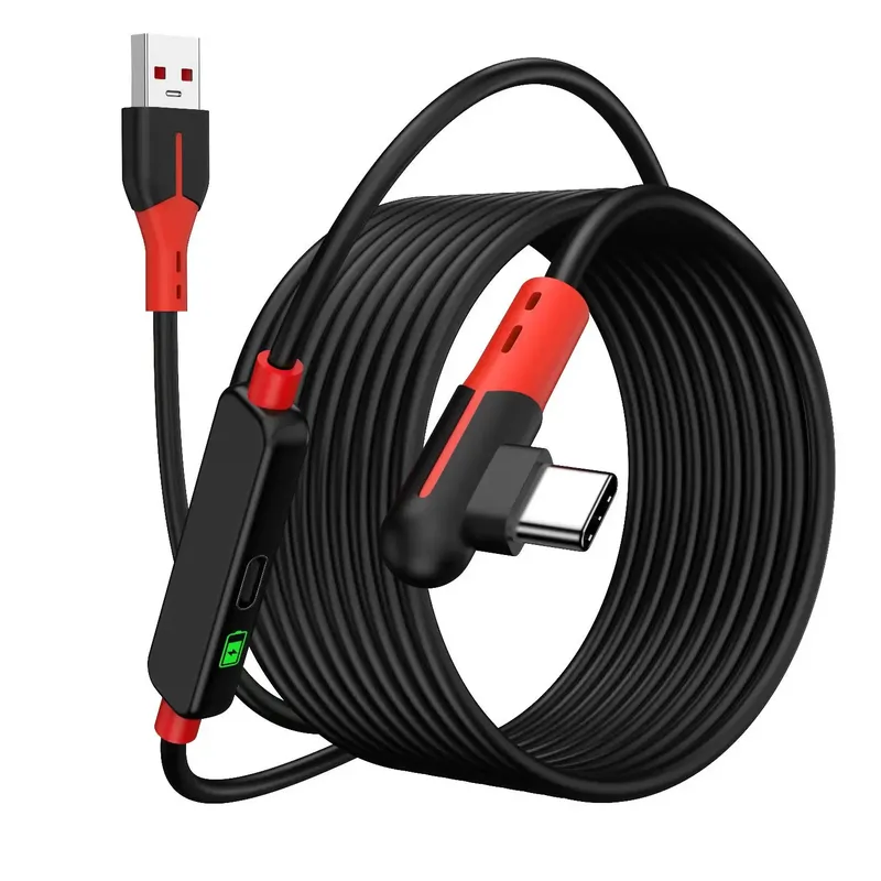 VR-Ladeverbindungskabel, 1,8 m, kompatibel mit Meta Quest 3S Quest3 2 Pico4-Zubehör und PC SteamVR-Geschenk, 5 Gbit/s, USB 3.0 auf USB C