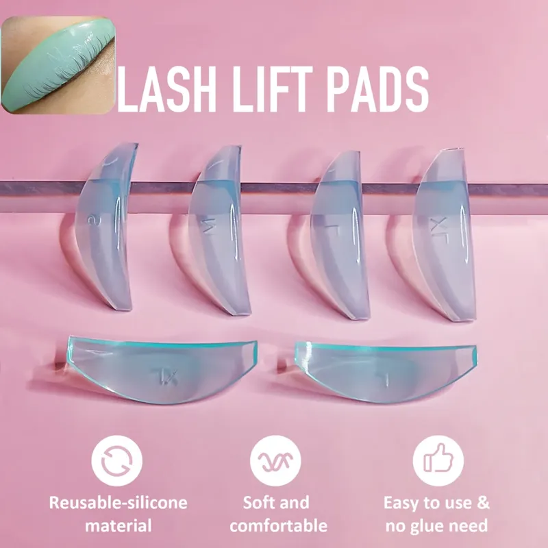 Lomansa 4 Paar L Curl Silikon Wimperndauerwelle Pad Heben Wimpern Stangen Schild Wimpernzange Zubehör Applikator Make-up-Tool