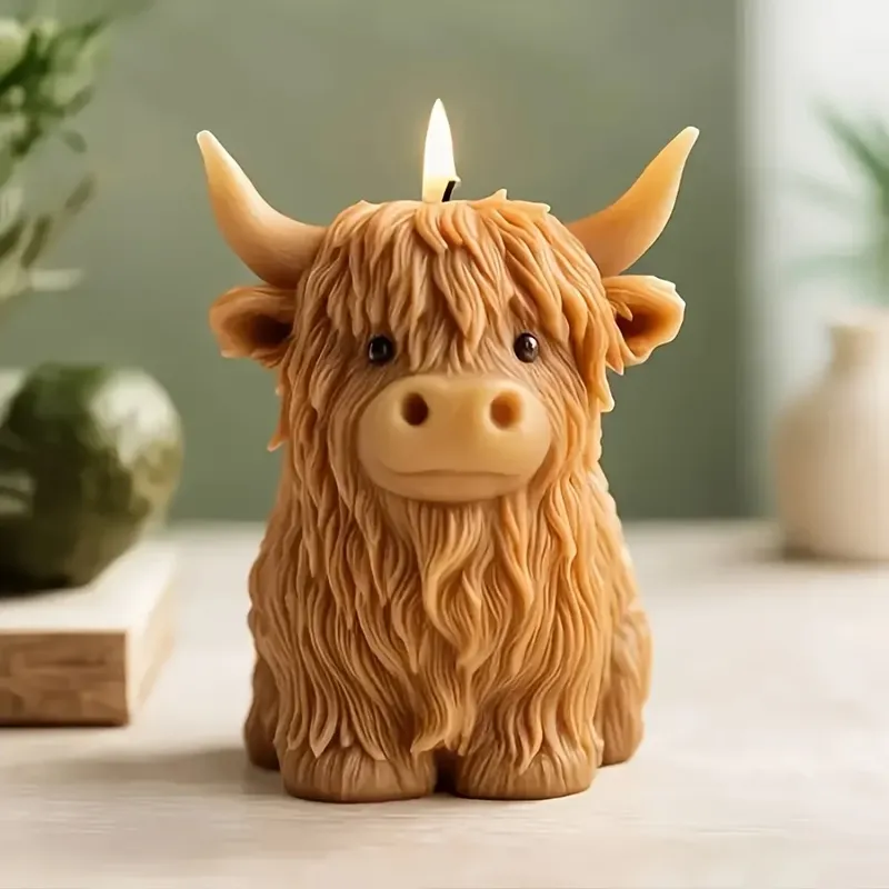 3D Yak-förmige Kerze Silikonform DIY Tierförmige Duftkerze Gips Zementform Weihnachtsdekorationen