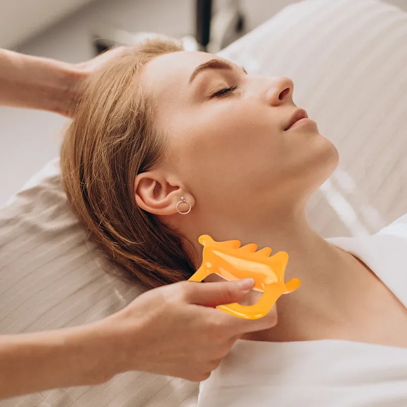 Großes Faszien-Massagegerät: Schulter- und Nackenmassagestab mit Doppel-Druckpunkt-Massagefunktion für manuelle Triggerpunkt-Massage
