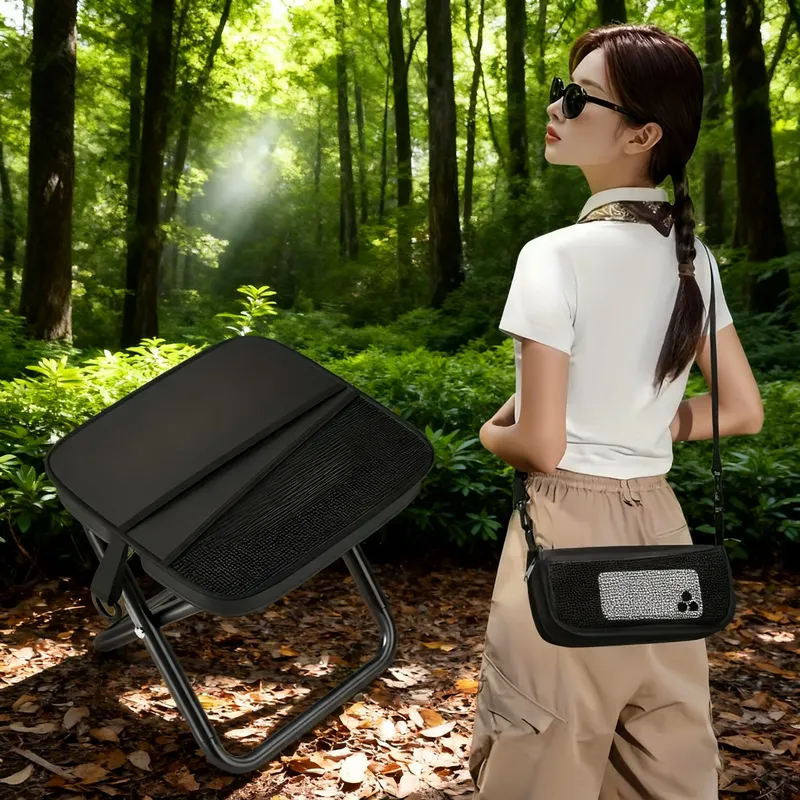 Tragbarer Klapphocker, faltbarer Rucksackhocker, leichter Mini-Stuhl, leicht zu tragen, Outdoor-Stuhl für Reisen, Camping, Wandern
