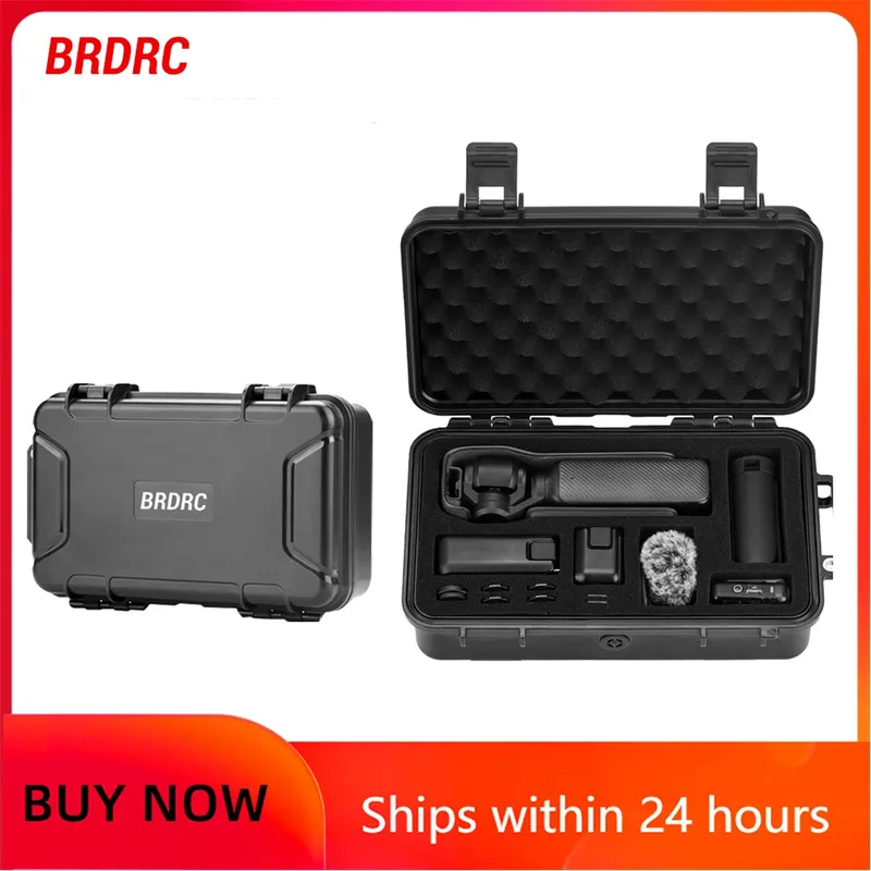 BRDRC Pocket 4 Wasserdichter Hartschalenkoffer für DJI Osmo Pocket 3 Kamera-Zubehör Reisebox Tragbarer Transportkoffer Schwarzer Koffer