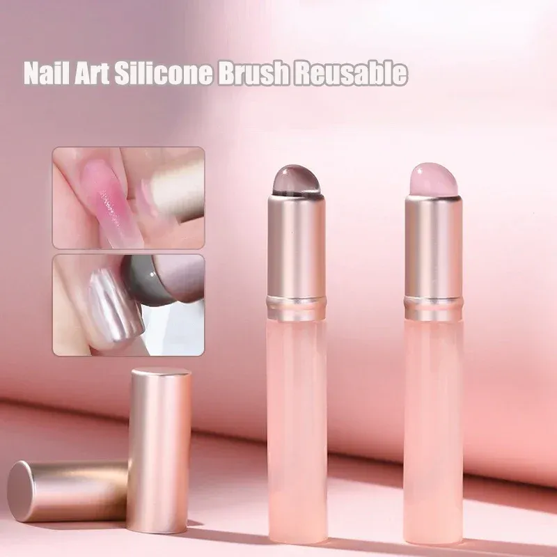1Pcs Nail art Silikon Applikator Stick Pinsel Lippenstift Pulver Staub Auftragen Stift für Gradienten Wirkung Wisch Make-Up Maniküre Werkzeug