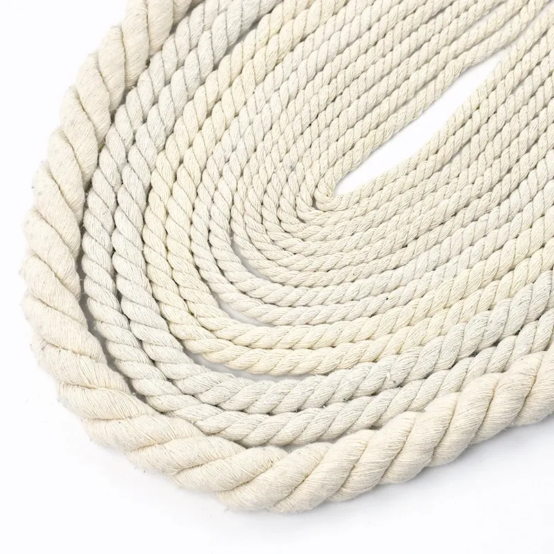 2/5/10 m Beige 5–20 mm geflochtene Makramee-Schnur, 3 Anteile, Baumwollseil, gedrehte Seile, Faden, dekorative Schnur, Tasche, Kleidung, Zuhause, Spitze, Nähen