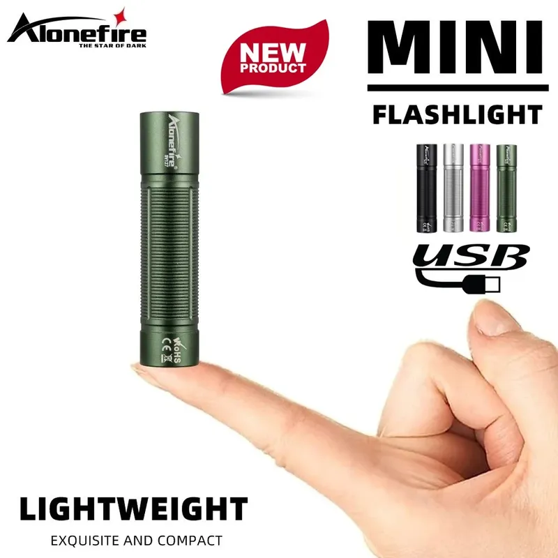 Mini-Taschenlampe, hohe helle USB-wiederaufladbare Nachtbeleuchtung, Taschenlampe, Outdoor, Wandern, Camping, Zuhause, Arbeit, Notfalllampe