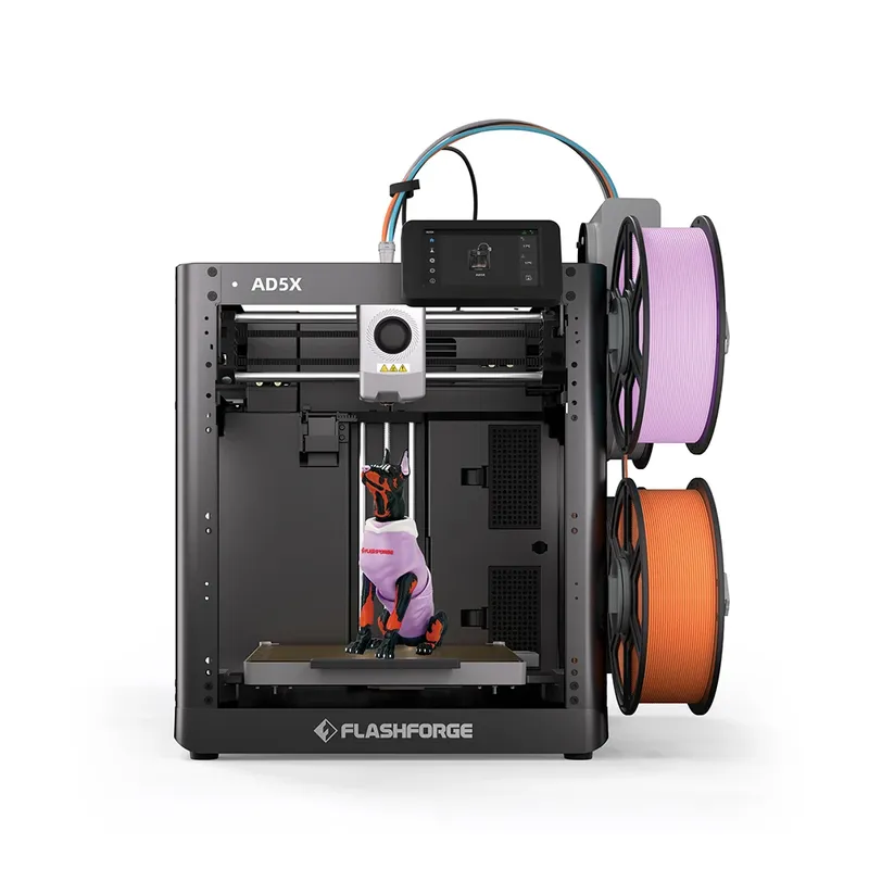 FLASHFORGE AD5X 3D-Drucker, mehrfarbiger Druck, intelligentes Filamentsystem, automatische Nivellierung mit einem Klick, Gruppensteuerung