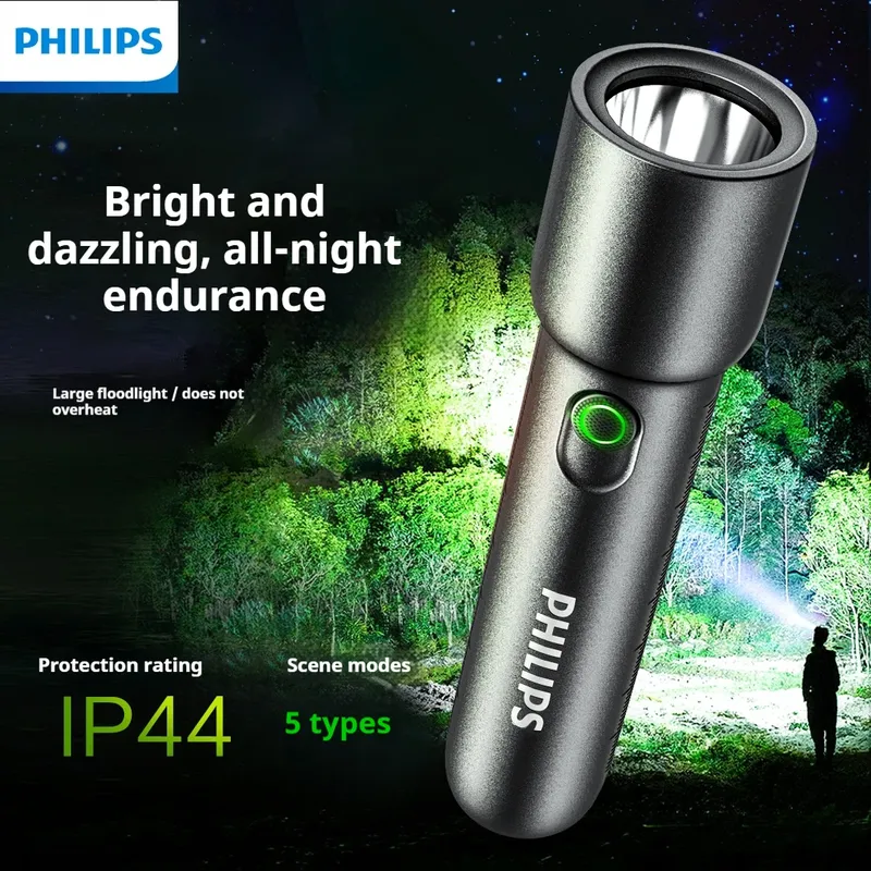 Philips NEUE SFL1235 2-PCS EDC Tragbare Taschenlampe Wiederaufladbare LED Taschenlampen für Defensa Persönliche Selbstverteidigung Camping Wandern