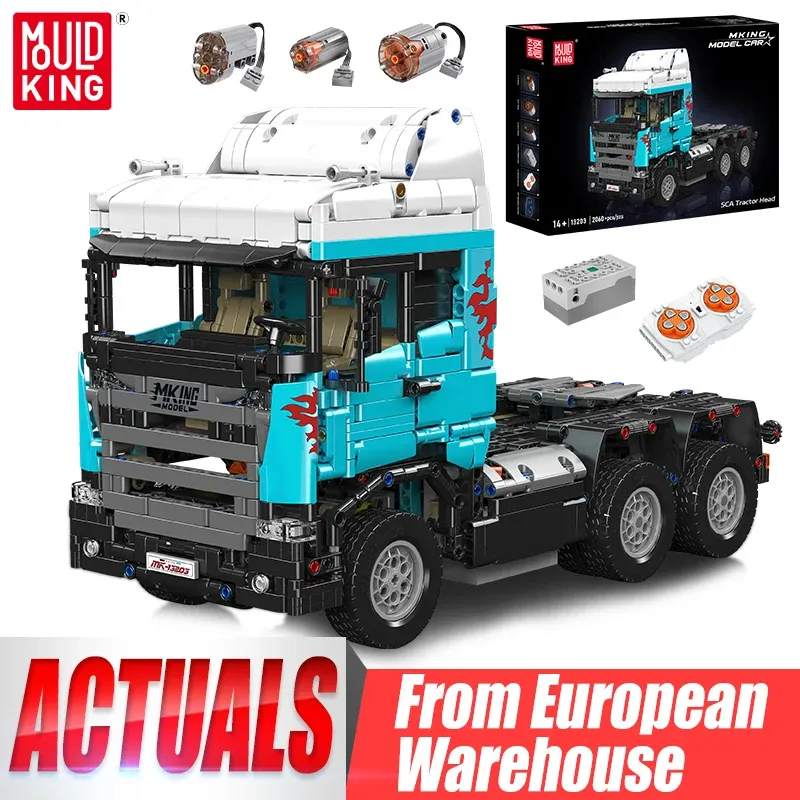 Mould King 13203, technisches Auto, Spielzeug, der ferngesteuerte Traktorkopf-Baustein, Enginerring-LKW-Set, Weihnachtsgeschenk für Kinder