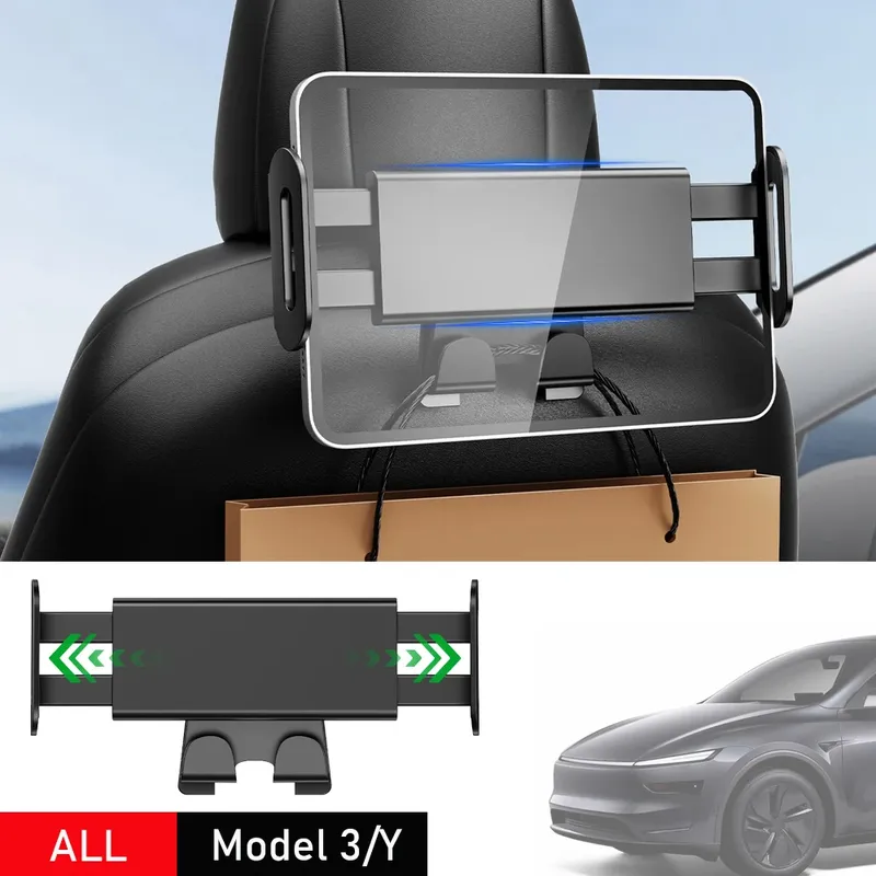 Für Tesla Modell 3 Y Juniper 2025 Rücksitz Kopfstütze Telefon Halter Tablet Ständer Hinten Kissen Einstellung Halterung für 4,7-8,5'' Ipad