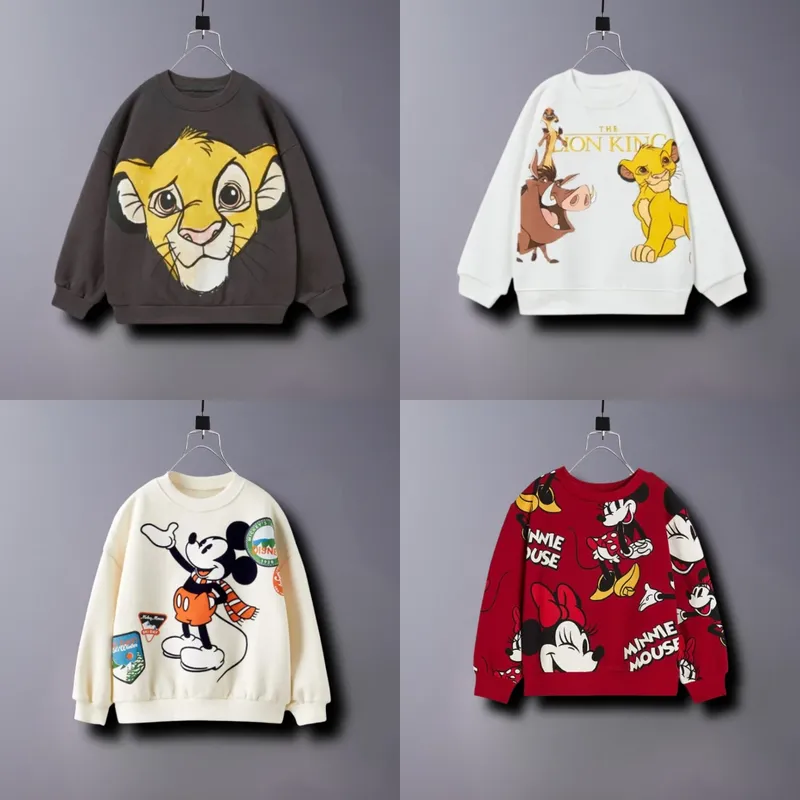 Löwe-Druck-Sweatshirt für Jungen, Herbstkleidung, lockere lässige Langarm-Tops, Kapuzenpullover, Rundhalsausschnitt, modische, beliebte Kinderkleidung, 1–6 Jahre