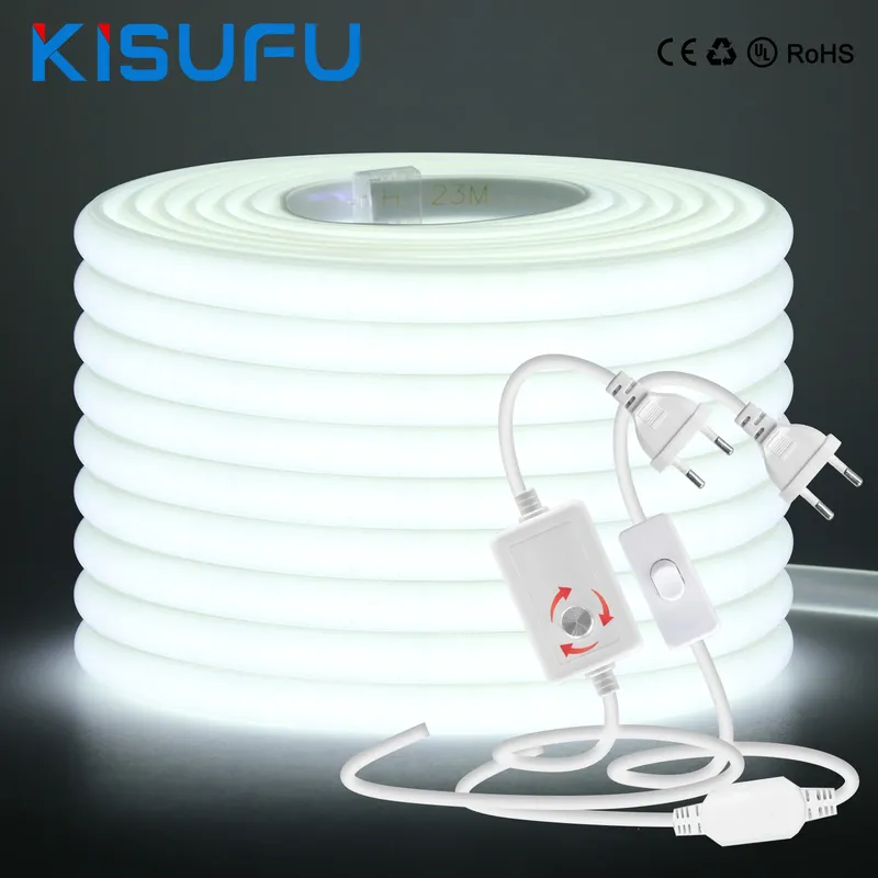 220V COB LED Streifen Licht mit Schalter/Dimmer Stecker Super Helle 288LEDs/M IP65 3000K 4000K 6000K Hohe Qualität Indoor Outdoor Dekor