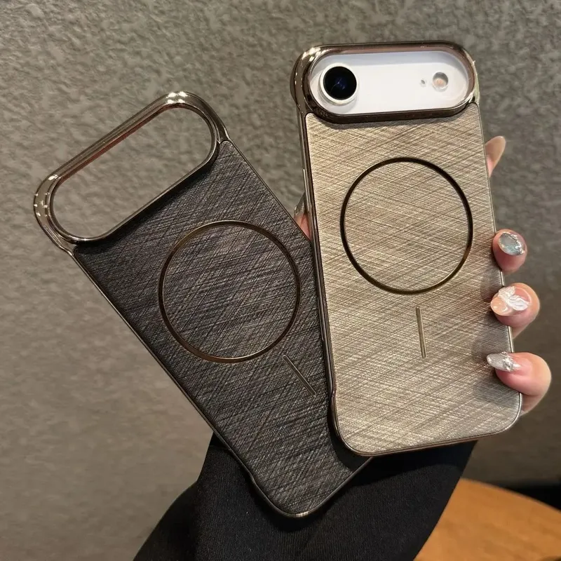 Galvanisierende, randlose, magnetische Golddraht-Handyhülle für iPhone 17, Air Pro Max, für Magsafe Wireless Charge Cooling PC-Abdeckung