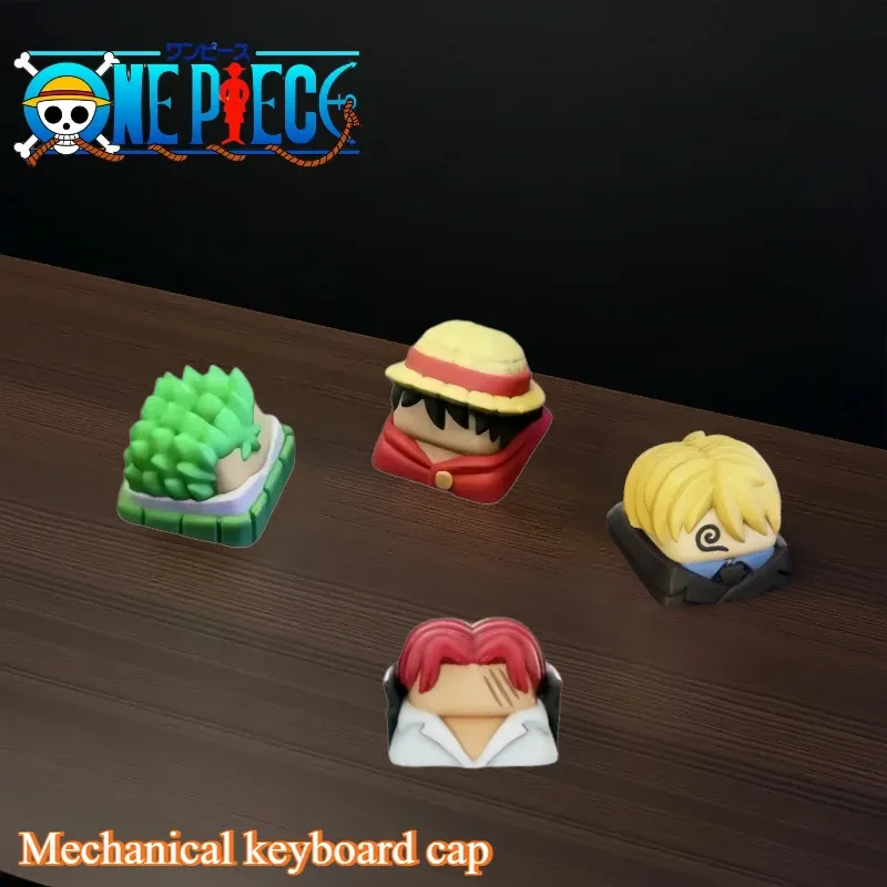 One Piece Anime Periphery Monkey·D·Ruffy Dreidimensionale Cartoon-Figur Mechanische Tastaturkappe Shanks Tastenkappe Sanji Geschenk