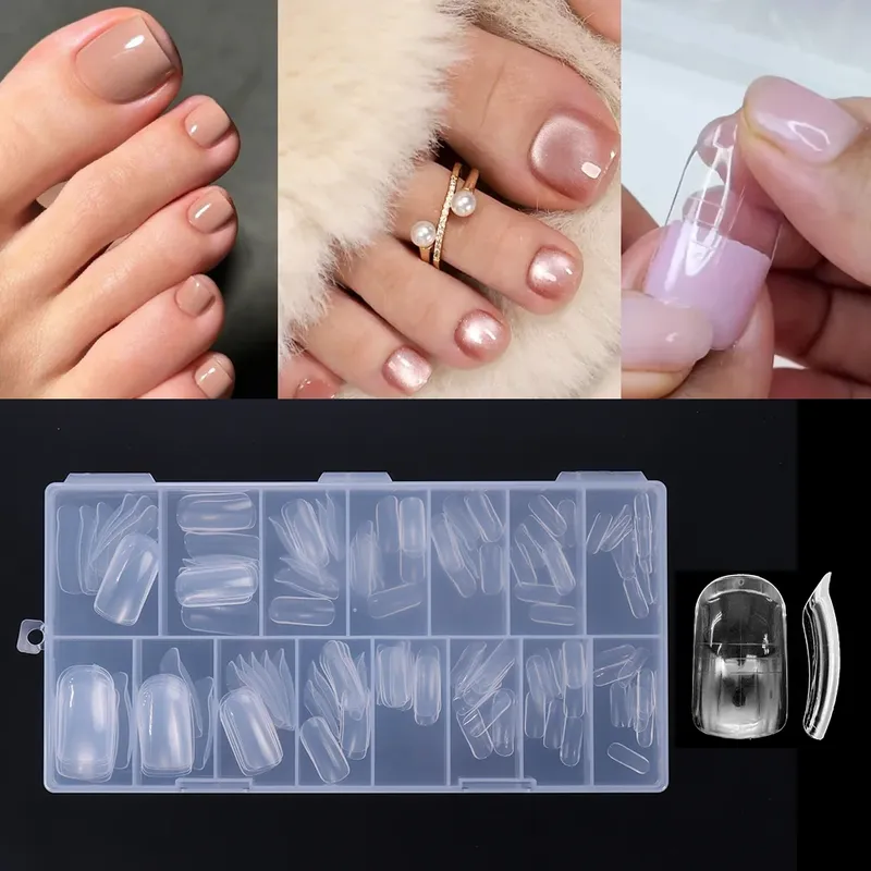 120/150 teile/schachtel Dual System Nägel Formen Set Acryl Verlängerung Falsche Nagel Tipps Zehennagel Top Formen für Nägel Gel gebäude Form Werkzeuge