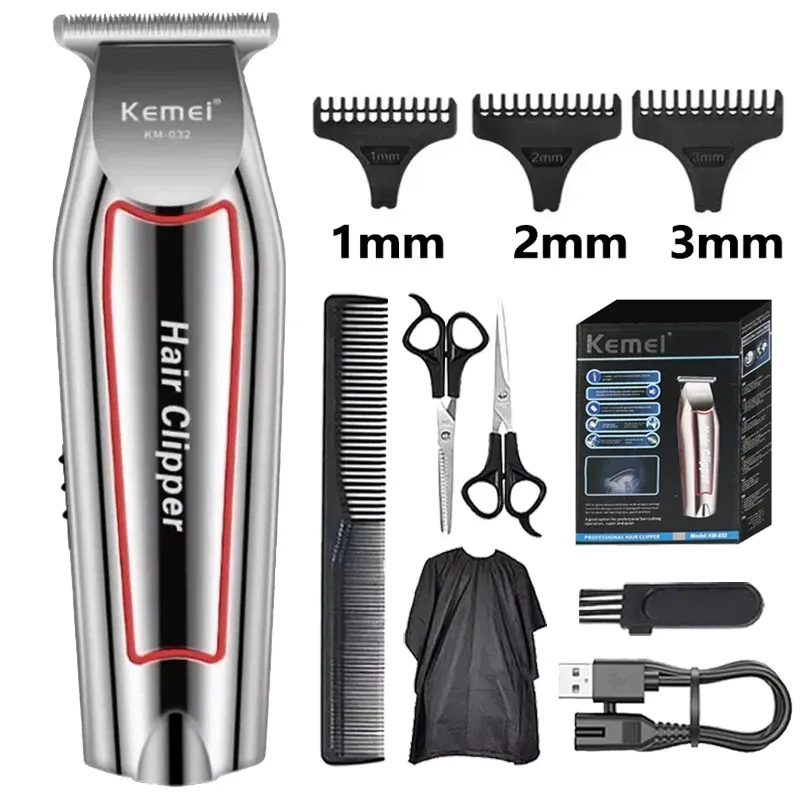 Kemei Haarschneidemaschine für Männer, kabelloser Bartschneider, Haarschneider-Set, Rasierer, Haarschneidemaschine, Haarschneidemaschine für Friseur KM-032