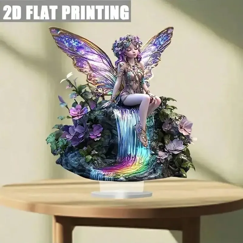 1 Stück Feen-Schmetterlings-Statuen-Dekoration, einfach zu installierende Basis, geeignet für Heimdekoration, Bürodekoration