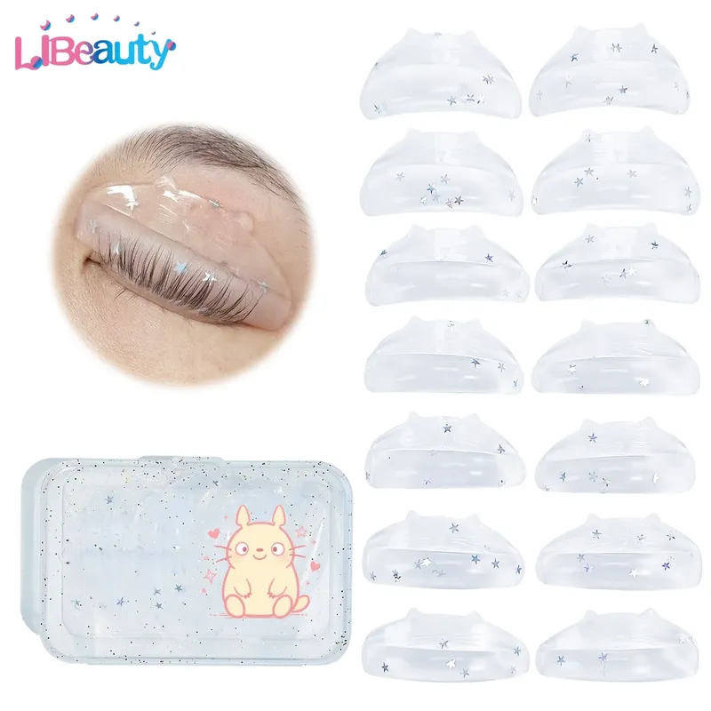 Libeauty 7 Paar C Curl Silikon-Wimperndauerwellenpads, klebrige Wimpernstangen, Schildheben, 3D-Wimpernzange, Zubehör, Make-up-Werkzeug