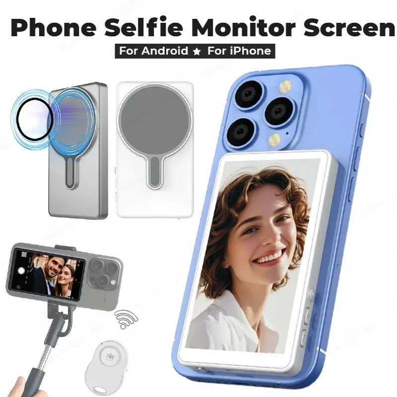 Smartphone Magnetische Monitor Bildschirm Projektor Telefon Hinten Kamera Selfie Für Vlog Live Stream Video Aufnahme Für Android iPhone