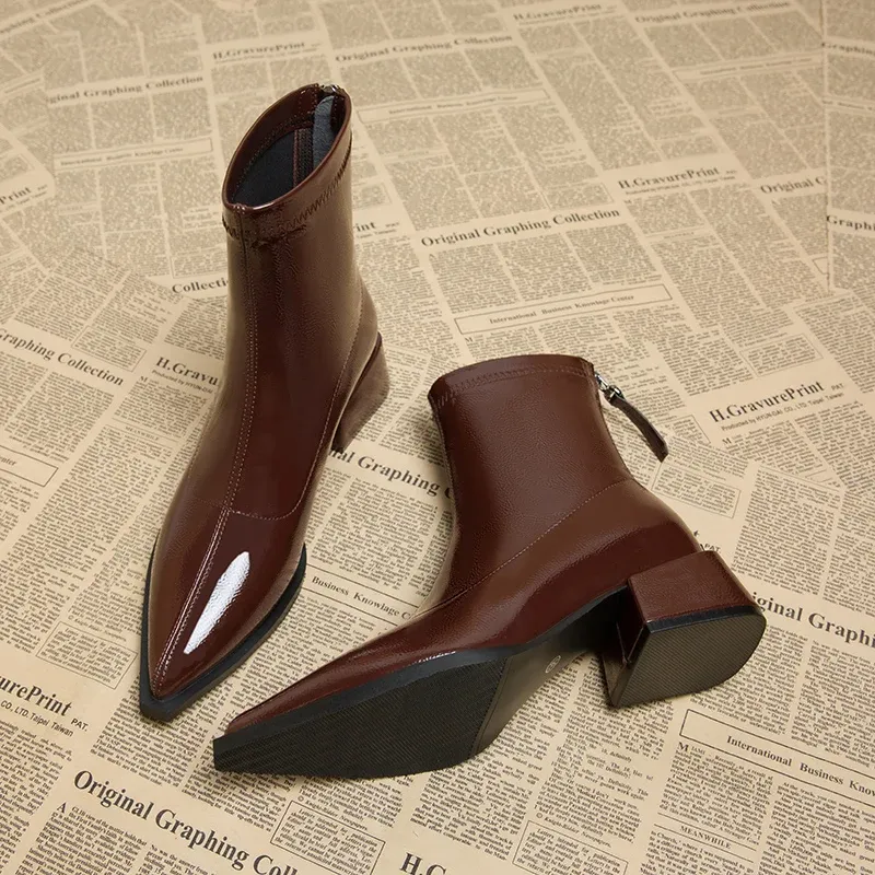 Frühling Herbst Vintage Abnehmen Frauen Stiefeletten Damen Concise Niedrigen Ferse Kurze Botas Zapatos De Mujerr