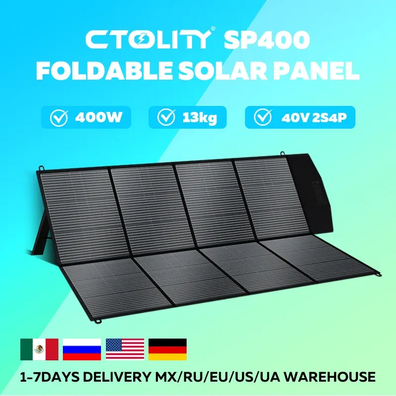 CTOLITY SP400 Tragbares Solarpanel 400 W 41 V Flexibler Solarladegerät-Generator IP65 Caming RV-Kraftwerke Camping Off Gird
