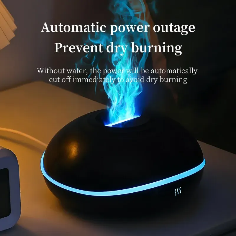7 Farben Feuerflamme Holzmaserung Aromatherapie-Maschine Luftbefeuchter Aroma-Diffusor Luft Ultraschall-Nebelhersteller Fogger Aroma