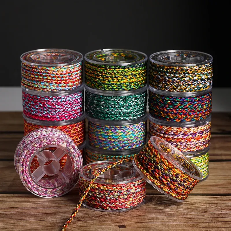 1 Rolle ca. 3,5 m, Polyester, bunter Faden, 3,5 mm, für DIY-Perlen, zum Basteln von Halsketten, Armbändern, Schmuckherstellung