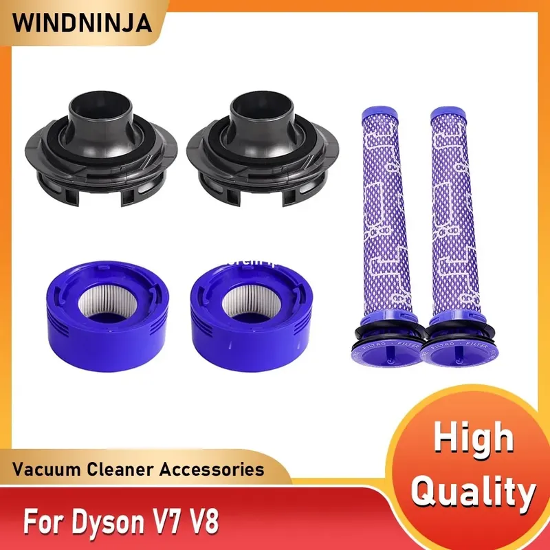 Hintere Motorabdeckung, Hepa-Filter, Nachfilter für Dyson V7 V8 Akku-Staubsauger, Vorfilter und HEPA-Nachfilter-Set