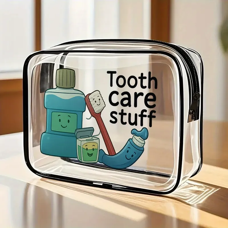1 Stück durchsichtige Reise-Organizer-Tasche aus PVC mit Reißverschluss, Kulturbeutel und Kosmetiktasche, kosmetische Aufbewahrung, Reise-Make-up-Tasche für Frauen