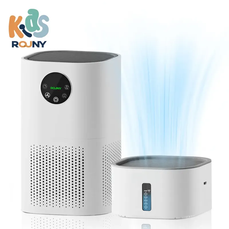 ROUNY 2-in-1-Luftreiniger und Luftbefeuchter, Multifunktionsgerät, Desodorierung und beschlagfreie Befeuchtung, Weiß