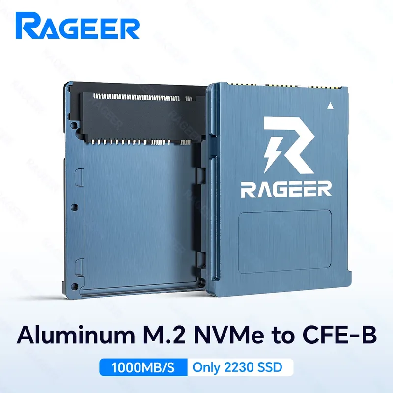 RAGEER Aluminium M.2 2230 NVMe SSD auf CFExpress Typ-B Adapterkarte (kompatibel mit Canon R3/R5C vs. Nikon Z6/Z7/Z8/Z9/D6)