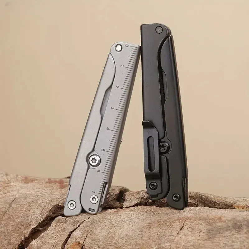 Tragbare multifunktionale Klappschere, Outdoor-Überlebenswerkzeug aus Edelstahl für Camping, Angeln, Jagd