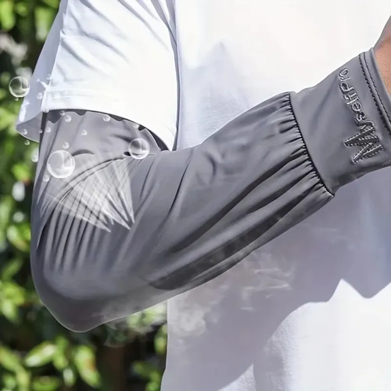 1 Paar Herren-Eis-Armstulpen, elastische Sonnenschutz-Handschuhe, UV-Schutz für Outdoor-Aktivitäten, leichte, kühlende Armstulpen 2026