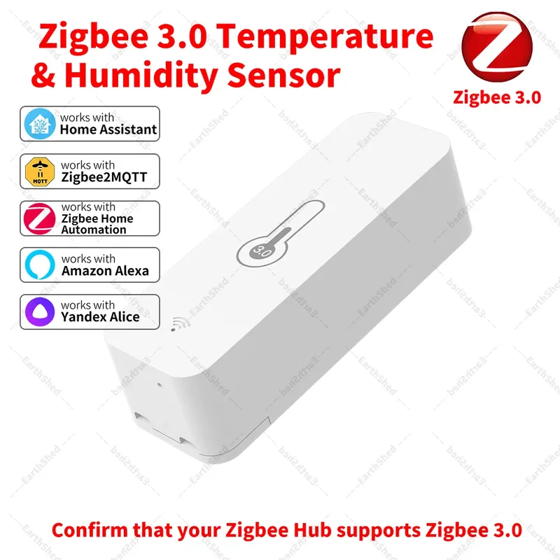 Zigbee 3.0 Temperatur- und Feuchtigkeitssensor Zigbee Hub Erforderlich funktioniert mit Home Assistant Yandex Alexa ZHA Zigbee2MQTT
