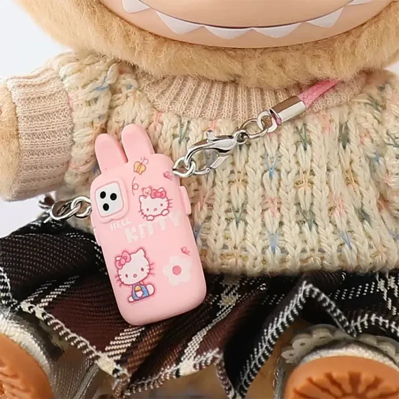 Für Labubu Zubehör Für Crybaby Zubehör Cartoon stil kamera telefon Tasche Plüsch Puppe Zubehör Anhänger Fan Geburtstag Geschenk