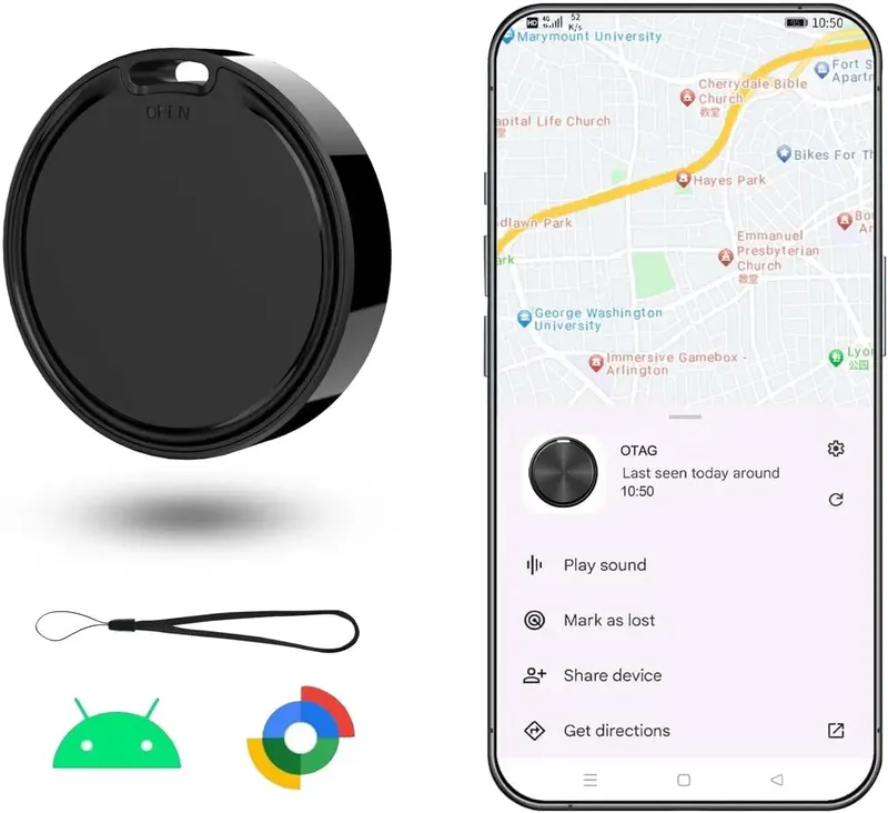 Air Tracker für Android Google-zertifizierter Schlüsselfinder/Gepäck-Tracker/Artikelortungsgerät, kompatibel mit Google Find My Device (Find Hub)