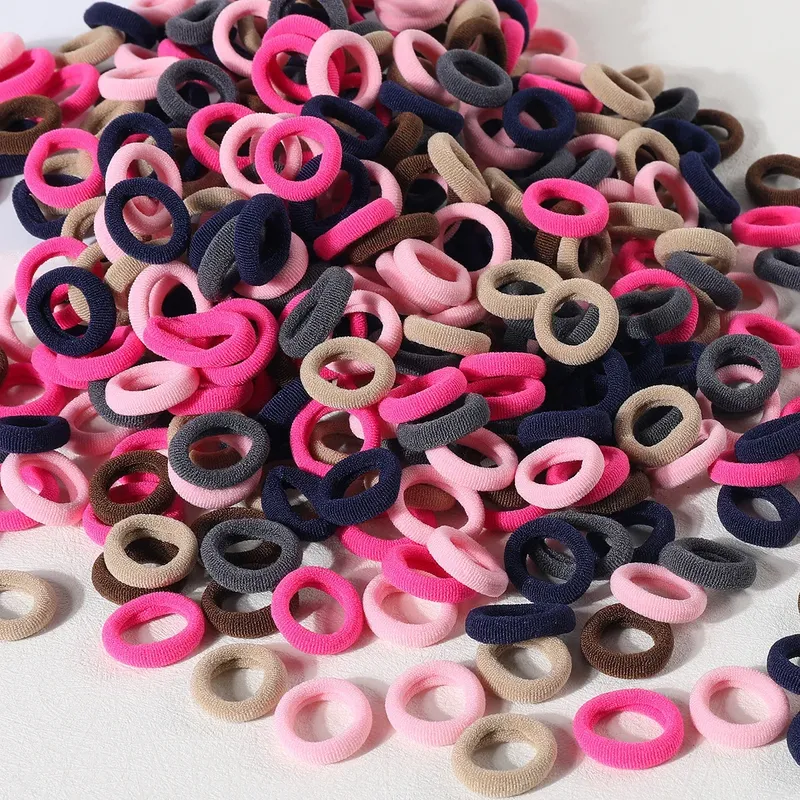 100/300/500 Stück Mädchen elastische Haarbänder Kinder Pferdeschwanz halten Haargummi Gummiband Scrunchie Kinder Haarschmuck für Frauen
