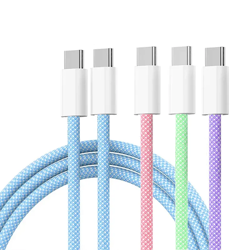 PD 60 W USB C auf Typ C Farbkabel Schnellladung für Apple iPhone 15 Pro Huawei Xiaomi Samsung Typ C Weben Kabel Zubehör