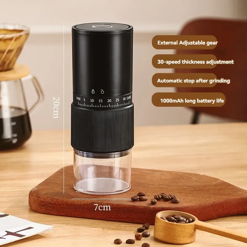 Handgemachte italienische Mühle, automatische Kaffeemaschine, wiederaufladbare Kaffeemühle, kleine Haushaltsbohnenmühle, tragbare Mühle