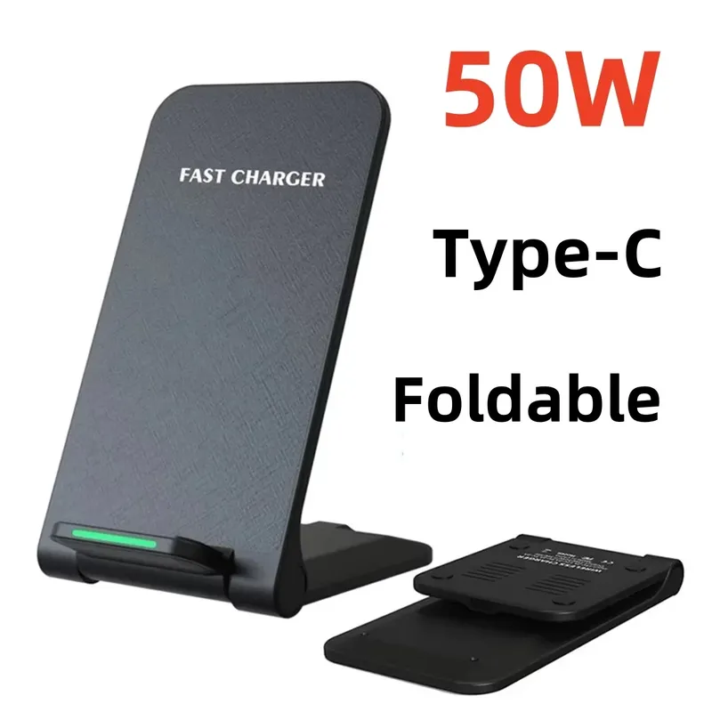 Faltbares kabelloses Ladegerät mit Ständer für iPhone 17, 16, 15, 14, 13 Pro Max, Samsung-Telefonhalter, Induktions-Schnellladestation