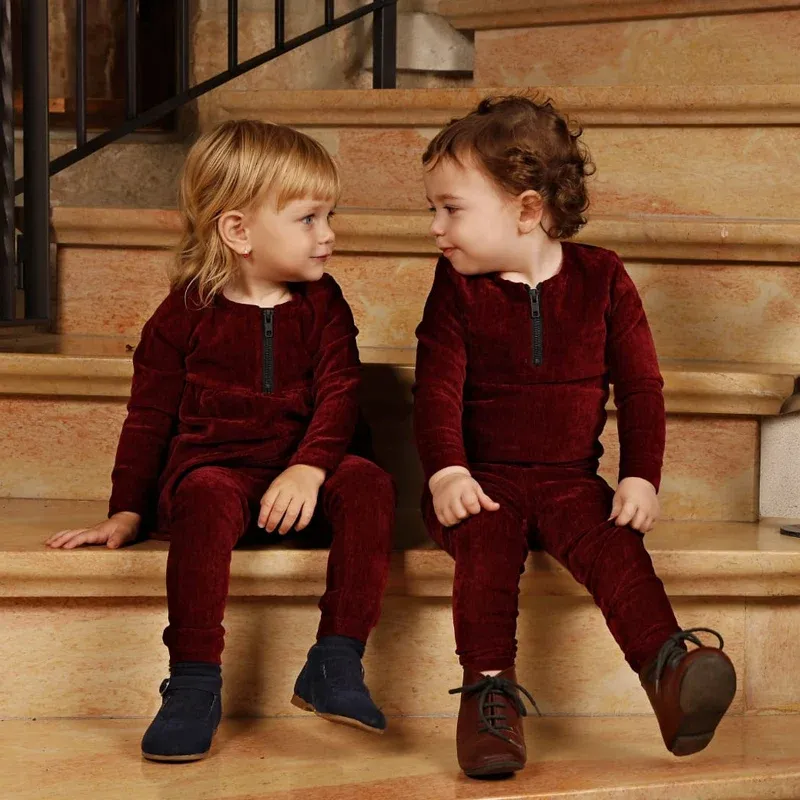 Herbst/Winter Chenier Familie passende Kleidung Maxikleid Baby Top und Hose Set Junge Mädchen T-Shirt außerhalb Anzug Kinderkleidung