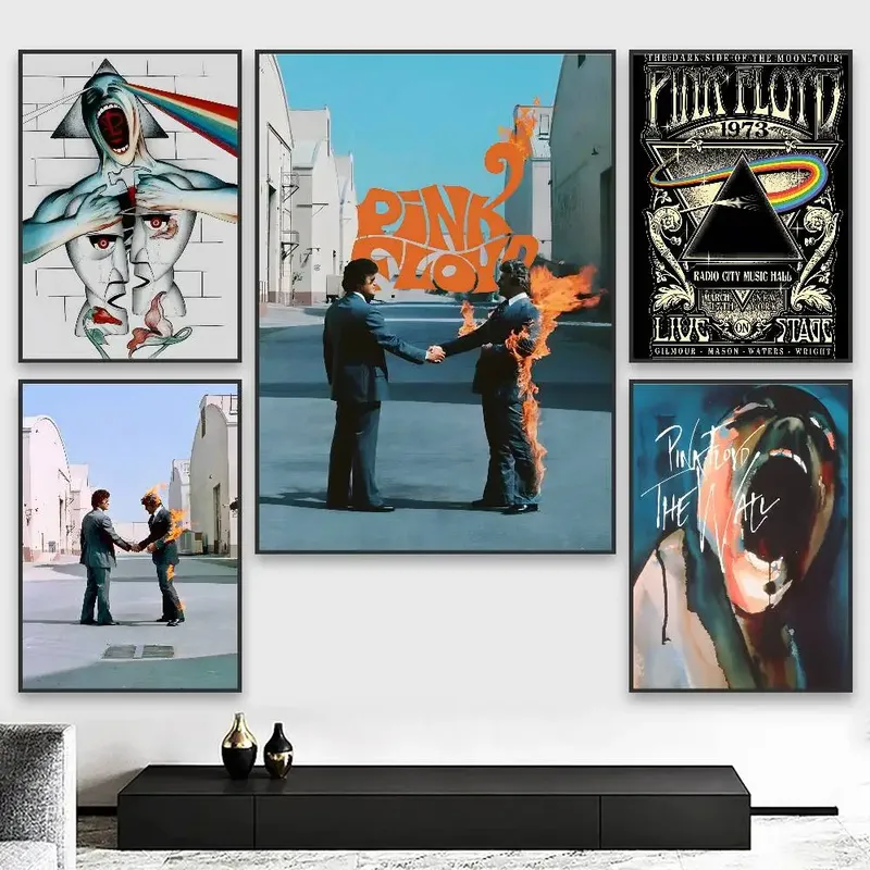Rock Band P-PinK F-Floyd Poster HD Art Sticky Wall Wasserdicht Zuhause Wohnzimmer Schlafzimmer Bar Ästhetische Dekoration