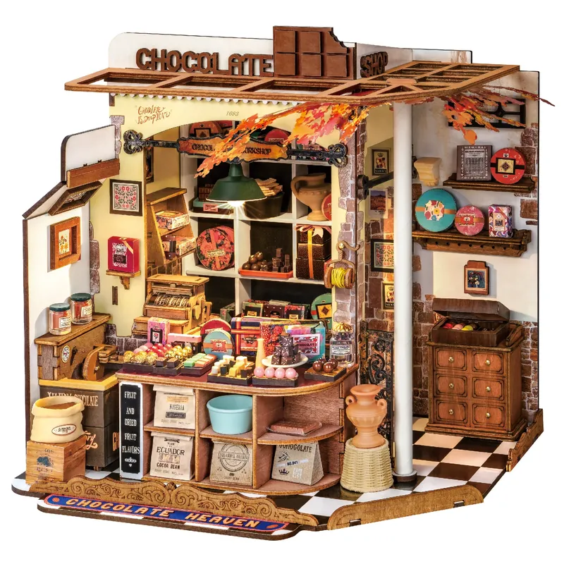 ROBOTIME 3D-Puppenhaus-Set aus Holz, einzigartiges Geschenk, Heimdekoration, Ornament, DIY, herausforderndes Miniaturhaus, Basteln für Erwachsene und Teenager