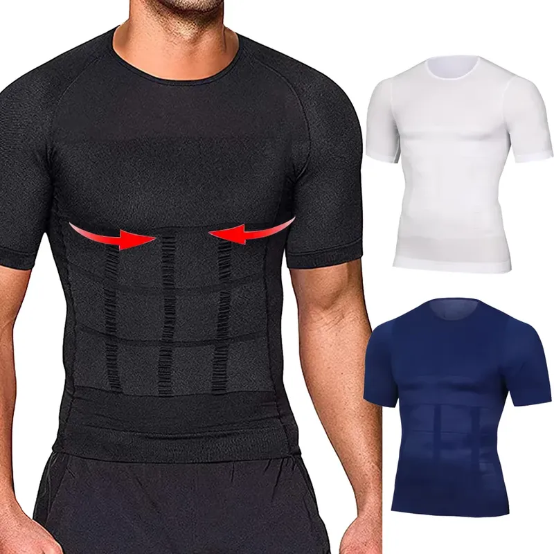 Bauch-steuer Gürtel Männer Abnehmen Body Shaper Kompression Shirts Fitness Unterwäsche Fett Brennen Shapewear Bauch Binder Korsett