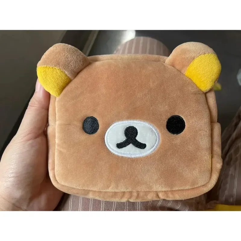 Kawaii Rilakkuma Plüsch-Bleistifttasche – Cartoon-Bär-Multi-Etui, Make-up-Organizer und Kosmetikaufbewahrung, süße Kosmetiktasche