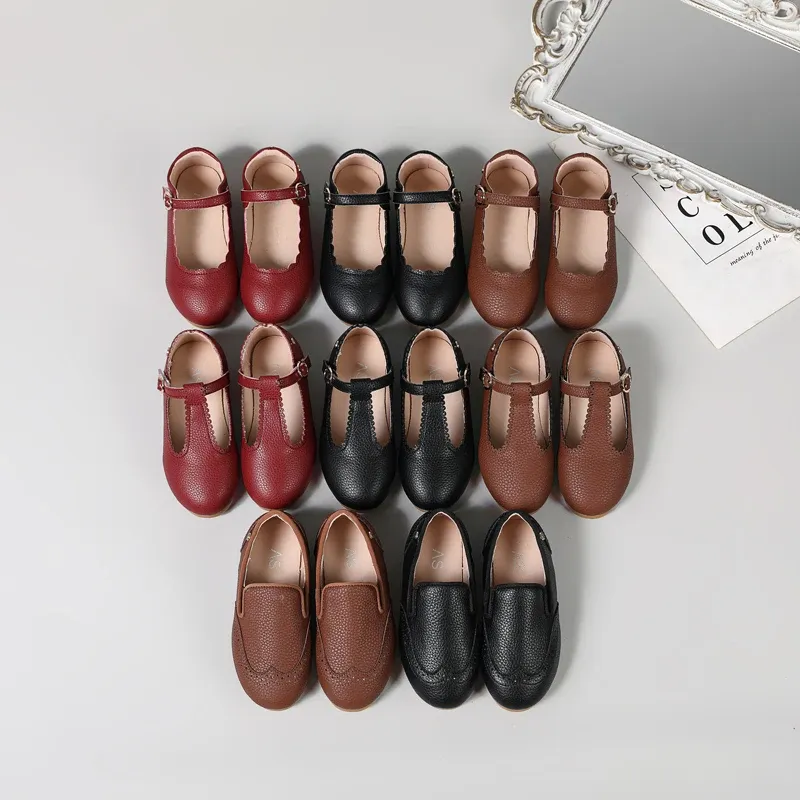 AS Neue Kinderschuhe Kinder Prinzessin Schuhe Baby Jungen Lederschuhe Kleinkind Slip On Wohnungen Mädchen Mode Oxford Plattform Mary Jane