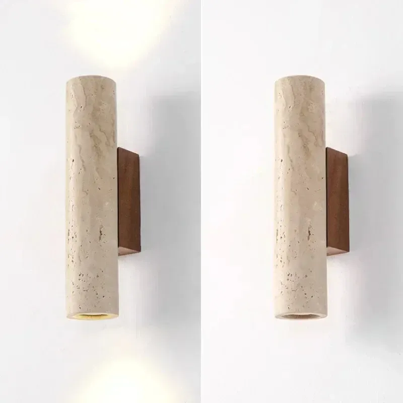 Wabi Sabi Gelb Marmor Wand Lampe Led Nacht Japan Schlafzimmer Wohnzimmer Wand Licht Travertin Treppe Korridor Dekor Wandleuchte